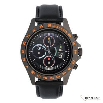 Smartwatch męski Garett V8 RT czarny, skórzany. Prezent na święta. Zegarek który mierzy ciśnienie. Darmowa wysyłka. Darmowy grawer. Elegancki męski smartwatch.1.jpg